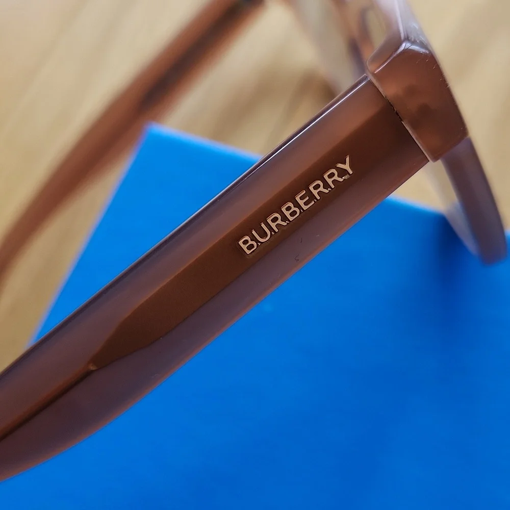 Burberry Translucent Tan Cat-Eye Sunglasses with Brown Gradient Lenses